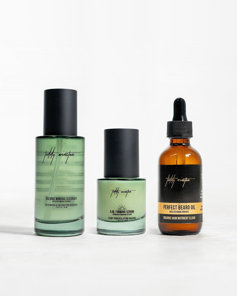 OCEANIC MINERAL FACIAL CLEANSER + A.M. FACIAL SERUM + SIGNATURE BEARD OIL