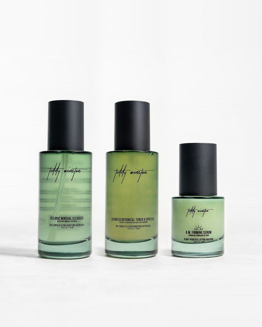 OCEANIC MINERAL FACIAL CLEANSER + TONER BOTANICAL SPRITZER + A.M. FACIAL SERUM