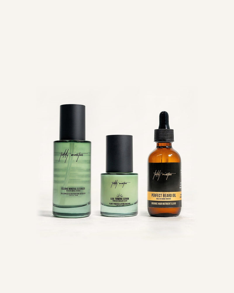 OCEANIC MINERAL FACIAL CLEANSER + A.M. FACIAL SERUM + SIGNATURE BEARD OIL